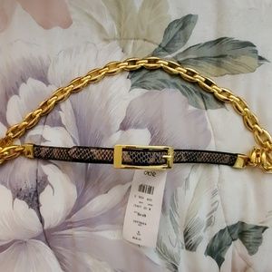 Cache snakeskin chain belt